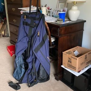 Adventure roll away Duffle bag. Eddie Bauer blue excellent shape 11by 11by 23